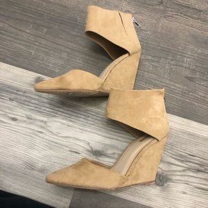 Forever 21 Ankle Suede Wedge Tan Heels 7